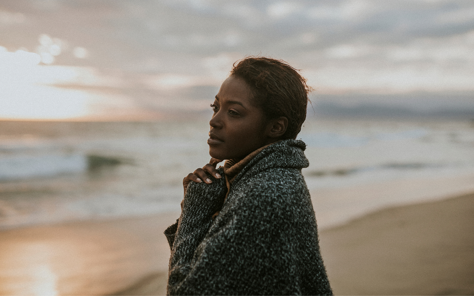 Woman looking out to sea